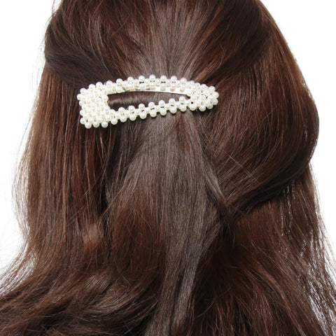 Fashion Pearl Hair Clip Snap Button Hair Pins for Women  -JW00504-Veeddydropshipping
