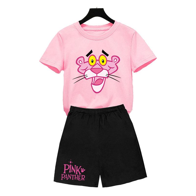 Children pink panther Girls Clothes Boys Cartoon T-Shirt-TB00974-Veeddydropshipping