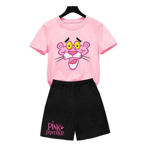 Children pink panther Girls Clothes Boys Cartoon T-Shirt-TB00974-Veeddydropshipping