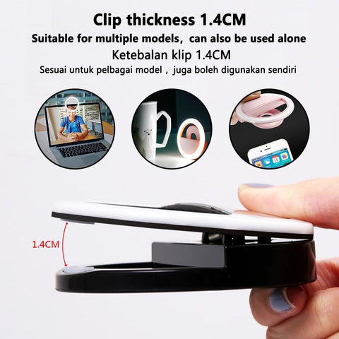 Selfie Lights Mobile Phone Lens Portable Mini Selfie Ring Light Clip LED Fill Selfie Lamp-PA00831-Veeddydropshipping