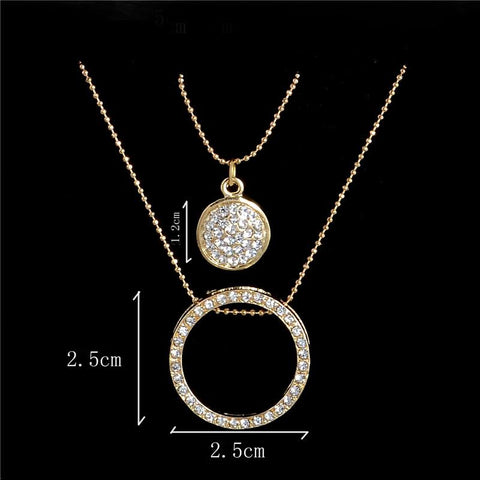Crystal Jewelry Set  Classic Round Pendant Wedding Jewelry Set -JW00302-Veeddydropshipping