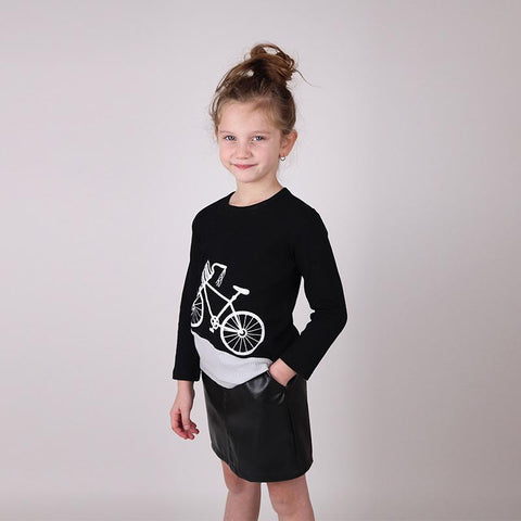 Boy and girl bike tee top kids t-shirt summer short sleeves and long-TB01116-Veeddydropshipping