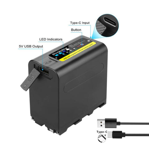 8800mAh NP-F980 NP-F970 NPF960 NPF970 Battery with USB Charge Output For Sony -CE00313-Veeddydropshipping