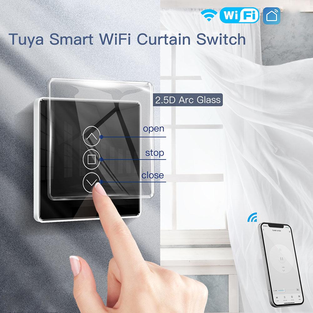 1pcs Curtain Smart Switch Tuya Smart Wireless WiFi RF Smart Curtain Touch-TI01064-Veeddydropshipping