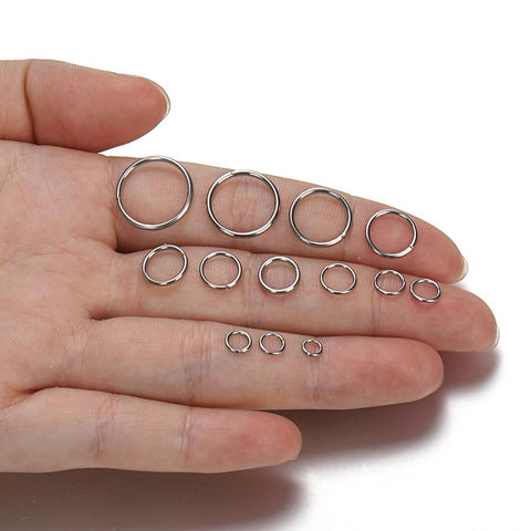 Stainless Steel Open Rings Bracelet Necklace Earring Pendant Connectors-JW01574-Veeddydropshipping