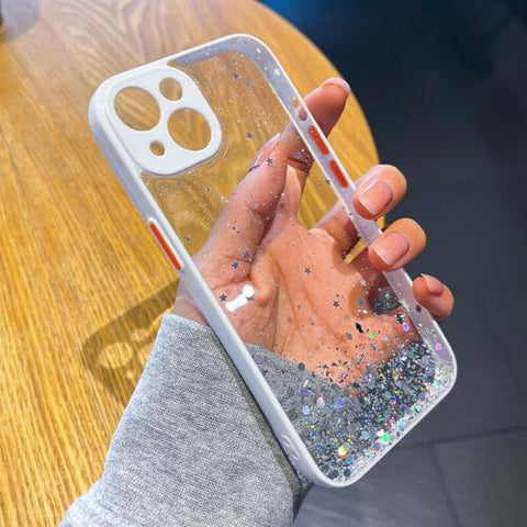 Case For iPhone 14 13 12 11 Pro Max XR 8 7 Glitter Clear Shockproof Phone Cover-PA00119-Veeddydropshipping