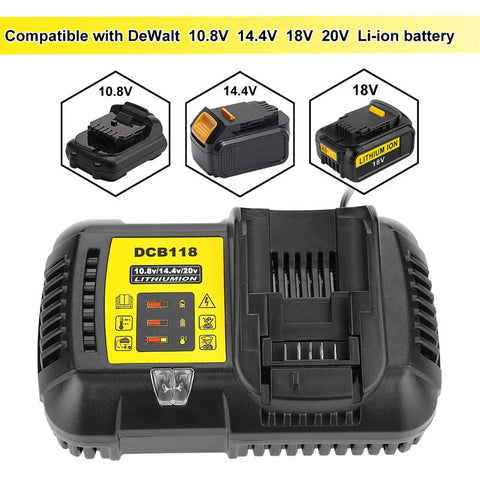 DCB118 DCB112 Li-ion Battery Charger 4.5A For Dewalt 10.8V 12V 14.4V 18V Max. 60V-CE00245-Veeddydropshipping