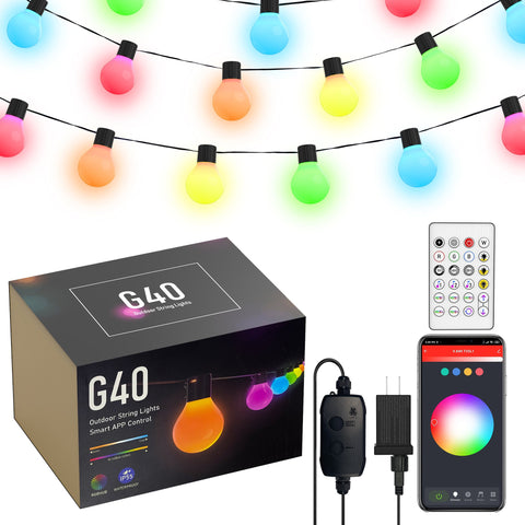 G40 Globe Outdoor LED String Lights DIY Shatterproof Bulbs Waterproof for Patio-TI00921-Veeddydropshipping