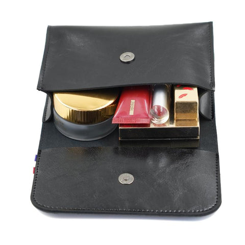 Leather Makeup Pouch Women Waterproof Bathroom Washbag-BS00541-Veeddydropshipping