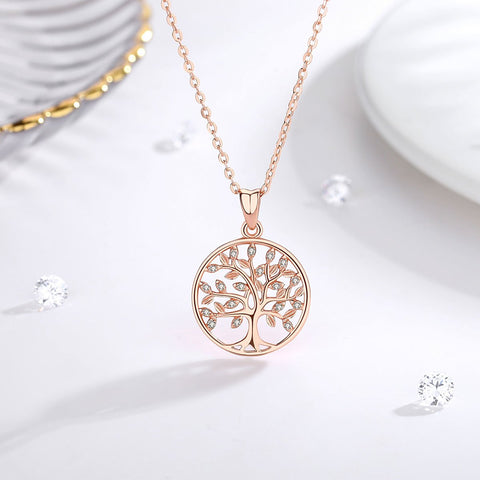 100% 925 Sterling Silver Tree of Life Pendant Necklaces -JW00009-Veeddydropshipping