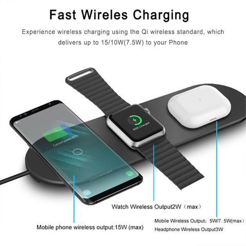 Fast Wireless Charger Stand 3 in 1 Charging Dock Station-Veeddydropshipping