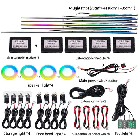 18 in 1 22in 1 RGB Symphony Car Atmosphere Strip Interior LED Acrylic-AM00549-Veeddydropshipping