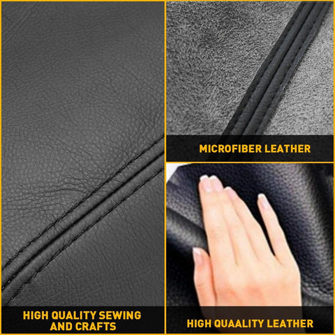 For Honda Pilot 2009-2015 Front Rear Door Armrest Leather Covers Black-AM00048-Veeddydropshipping