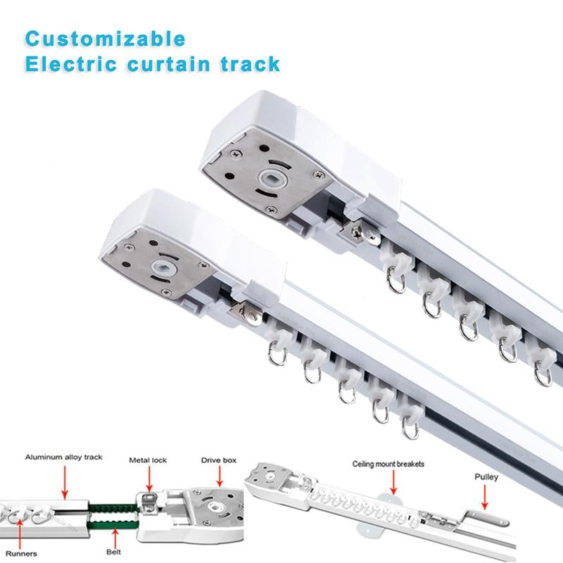 Smart Curtain Track Private Custom Electric Curtain Rail motorized Curtain-TI01059-Veeddydropshipping