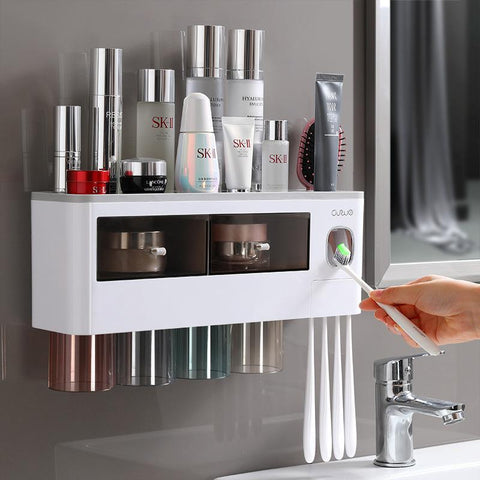 Magnetic Adsorption Inverted Toothbrush Holder-HA01016-Veeddydropshipping