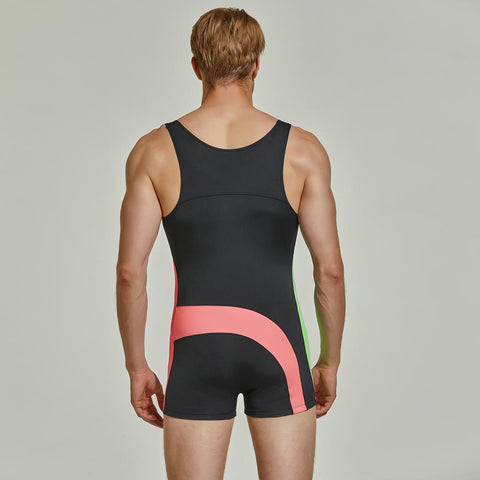 Men Undershirts Leotard Sports Workout Bodysuit Shorts Wrestling Singlet Fitness -OS00198-Veeddydropshipping