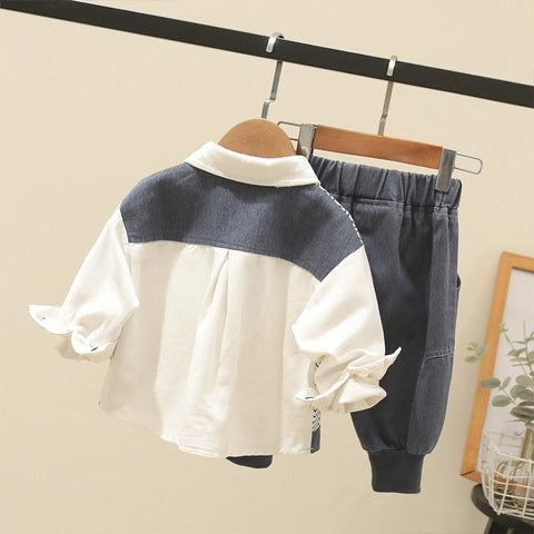Autumn spring  2pcs Children striped Coat Long Sleeve Boy Baby Sets-TB01218-Veeddydropshipping