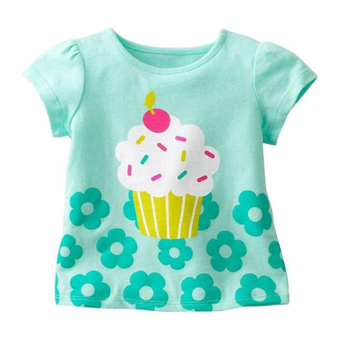 New Kids Girl T Shirt Summer Baby Cotton Tops Toddler Tees Clothes-TB00922-Veeddydropshipping