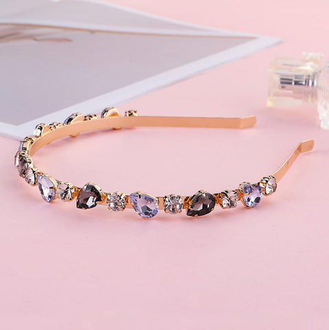 Bridal Tiaras Crowns Female Simple Crystal Headband -JW00540-Veeddydropshipping