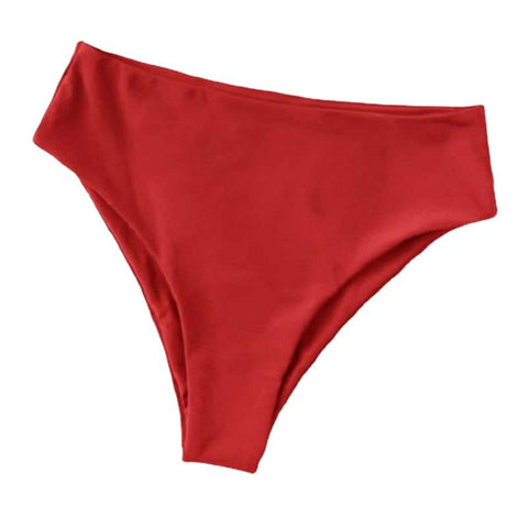 Fashion Women&#39;s Ruched Swim Bottoms High Waist Cheeky Swimsuit -OS00103-Veeddydropshipping