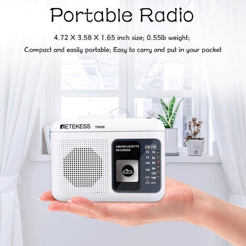 Cassette Playback Radio FM/AM Portable Radio Voice Recorder Support -CE01079-Veeddydropshipping