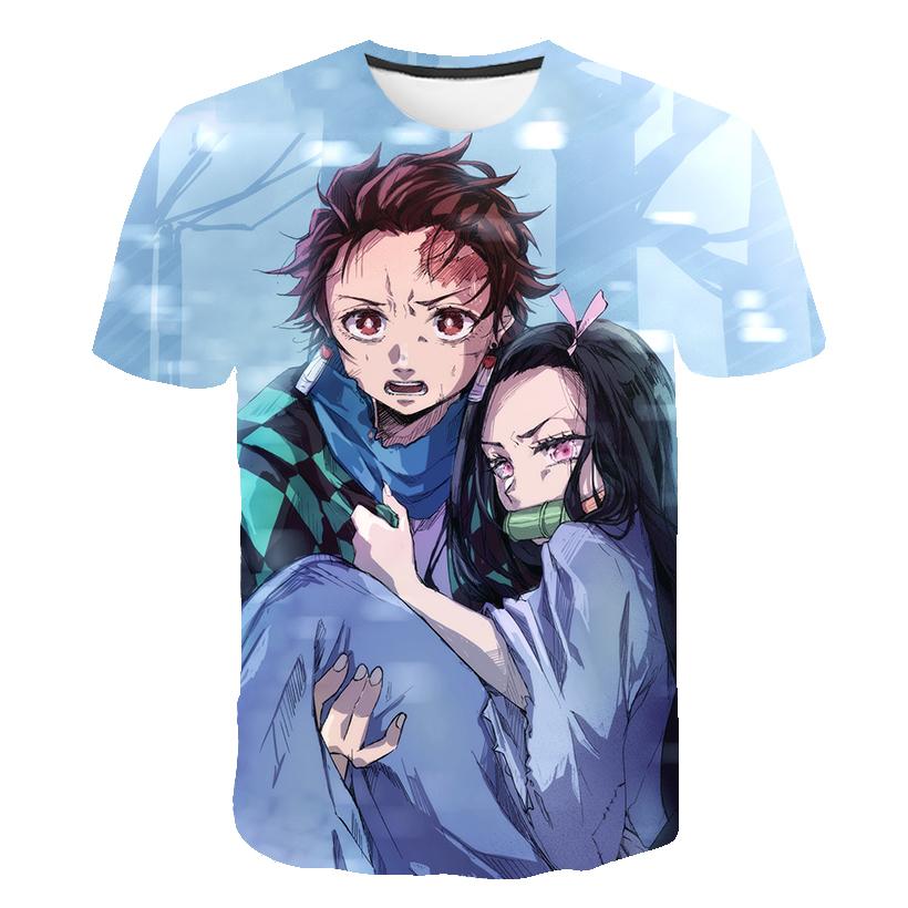 Kids Baby Girls Boys Demon Slayer T-Shirts Short Sleeve Cartoon Casual-TB01173-Veeddydropshipping