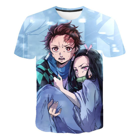 Kids Baby Girls Boys Demon Slayer T-Shirts Short Sleeve Cartoon Casual-TB01173-Veeddydropshipping