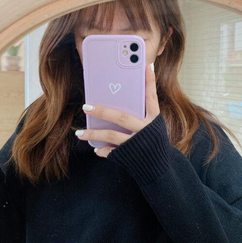 Case For iPhone 14 13 Pro Max 12 11 X XR 7 8 Plus Cute Love Heart Silicone Cover-PA00133-Veeddydropshipping