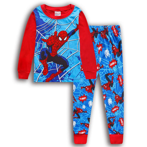 Anime Spiderman Marvels Kids Pajamas Set Children Sleepwear Cartoon-TB01051-Veeddydropshipping