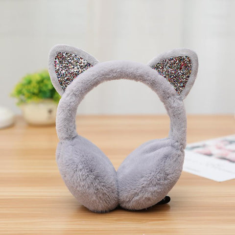 Ear Warmers Glitter Ears Plush Earmuffs-WF01263-Veeddydropshipping