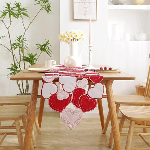 Table Cloth Heart Table Runner Reusable Supplies-HA00516-Veeddydropshipping