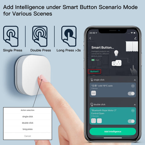 Tuya ZigBee Smart Key Switch Wireless Remote Control Key Controller -CE00623-Veeddydropshipping