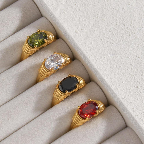 3A Zircon Shiny Stone Ring 18K Gold Plated Rings For Women-JW00023-Veeddydropshipping
