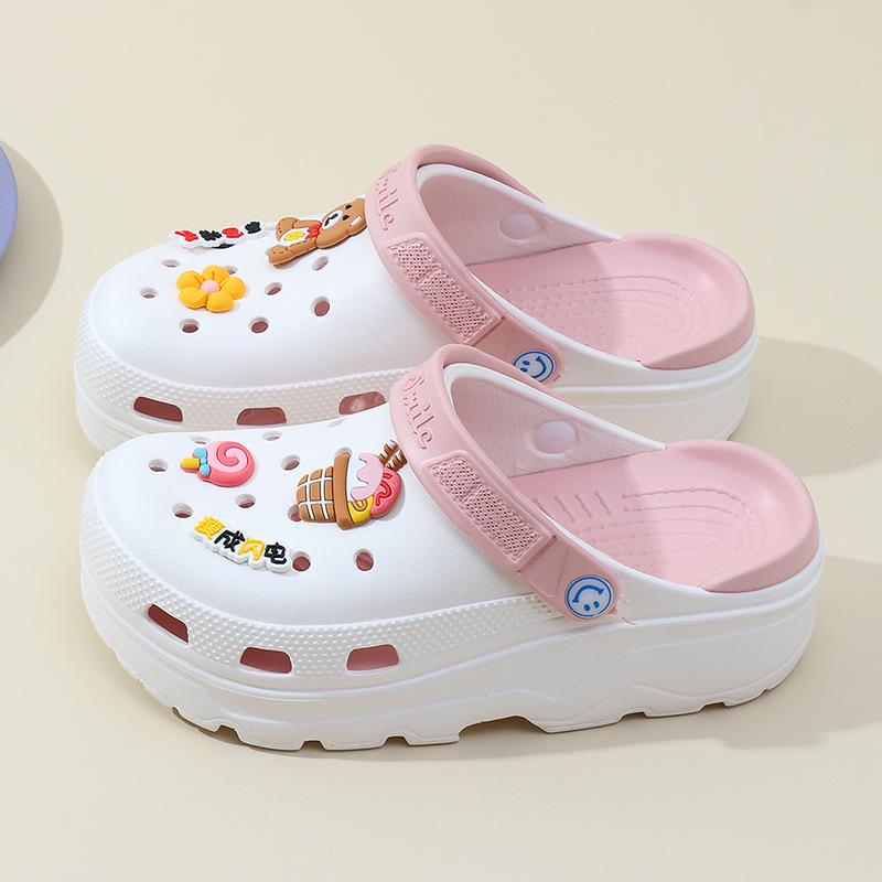 Hole Shoes Beach Sandals Home Shoes New Thick-soled Slippers-BS00843-Veeddydropshipping
