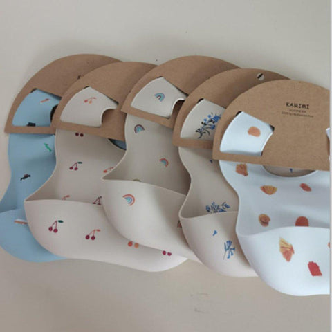 Ins Style Print Baby Bibs Waterproof Soft Silicone Baby Feeding Stuff Cute-TB00466-Veeddydropshipping