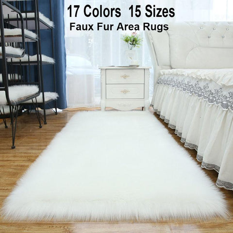 Faux Fur Area Rugs Artificial Sheepskin Fur Carpet-HA00479-Veeddydropshipping