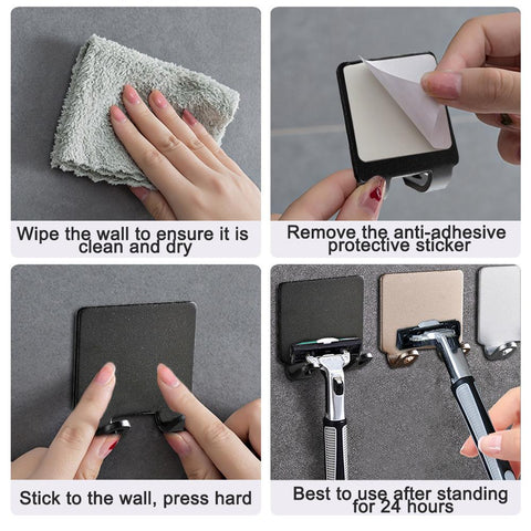 Bathroom Stainless Steel Razor Rack Storage Hook-HA00861-Veeddydropshipping