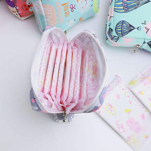 Cute Girl Makeup Lipstick Mini Sanitary Napkins Bags Women Small Cosmetic Bag Kit Travel Earphone-PA00914-Veeddydropshipping
