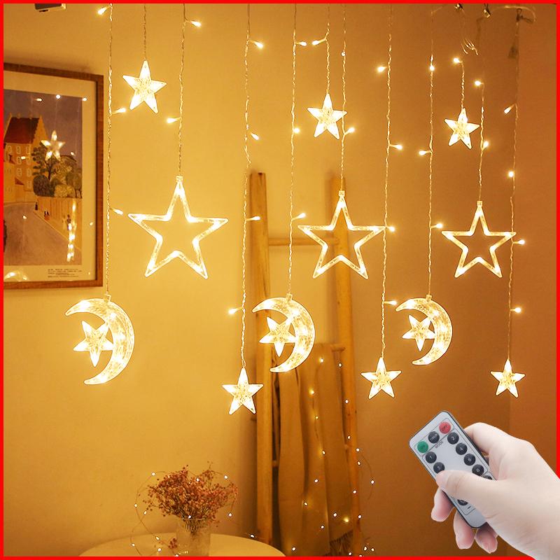 Star Moon Led Curtain Garland String Light-HA00585-Veeddydropshipping