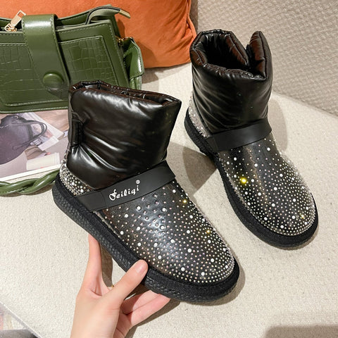 Warm Female Plush Non-Slip Waterproof Platform Short-BS00997-Veeddydropshipping