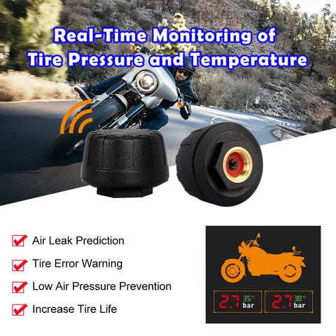 Dual Camera Front &amp; Rear Motorcycle DVR F9D with TPMS-AM00563-Veeddydropshipping
