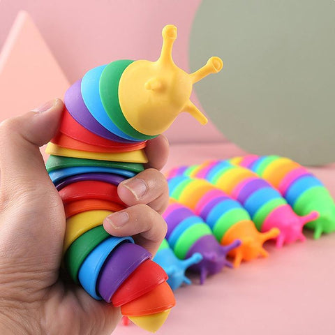 Funny Fidget Slugs Articulated Sensory Slug Toy Realistic Worm Caterpillar-TB01541-Veeddydropshipping