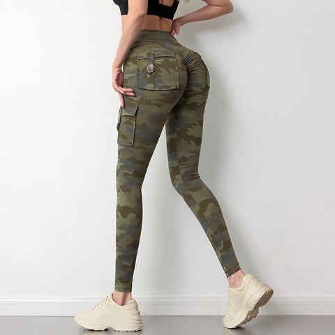 Camouflage Yoga Pants Women Fitness Leggings Workout Sports With Pocket Sexy -OS00853-Veeddydropshipping