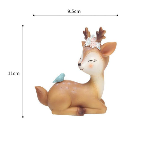 Mini Sika Deer Figurines Resin Craft Miniatures Decor-HA00336-Veeddydropshipping
