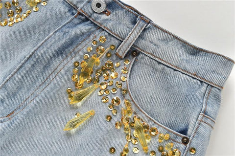 Street Fashion Beading Short Skirt-Veeddydropshipping