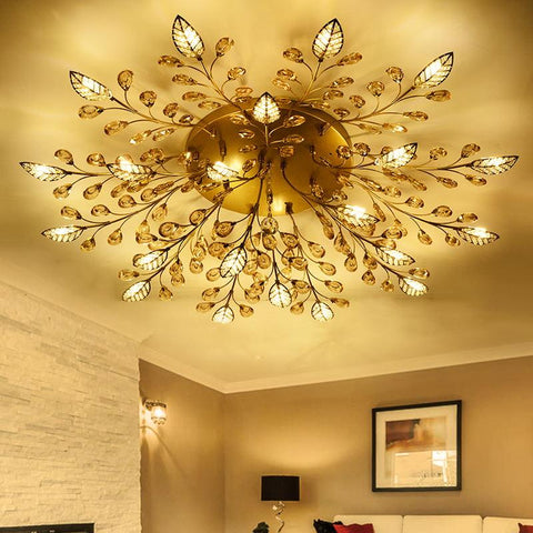 Led Ceiling Lights Crystals Leaf  Modern-TI00283-Veeddydropshipping