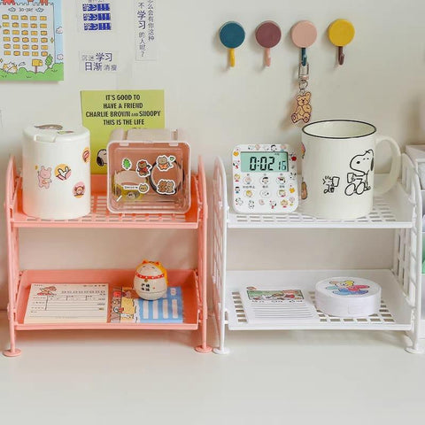 Double-layer Folding Desktop Shelf Small Size Storage-HA00888-Veeddydropshipping