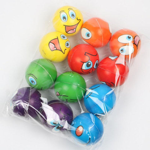6pcs 6.3cm Stress Balls Grimace Smiley Laugh Face Soft Foam PU-TB01535-Veeddydropshipping