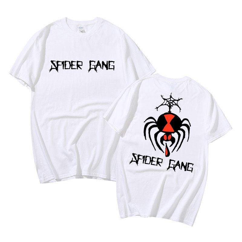 Fashion rapper Lil Darkie Spider Gang black double-sided T-shirt for men's Harajuku-Veeddydropshipping