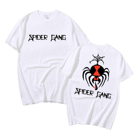 Fashion rapper Lil Darkie Spider Gang black double-sided T-shirt for men's Harajuku-Veeddydropshipping
